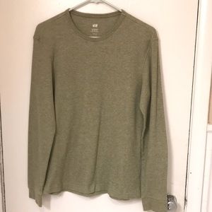 Men’s H&M Slim fit Thermal Shirt, Army Green, Size L, Excellent Condition